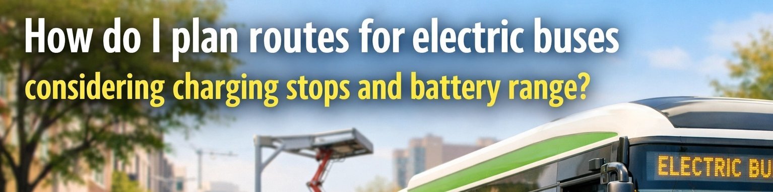 How do I plan routes for electric buses considering charging stops and battery range