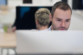 startup business, software developer working on desktop  computer at modern office-1