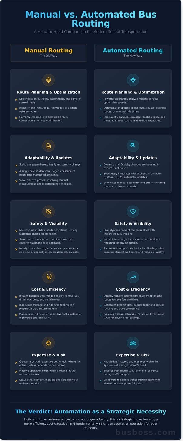 Manual vs. Automated Bus Routing: A 2026 Comparison for Schools